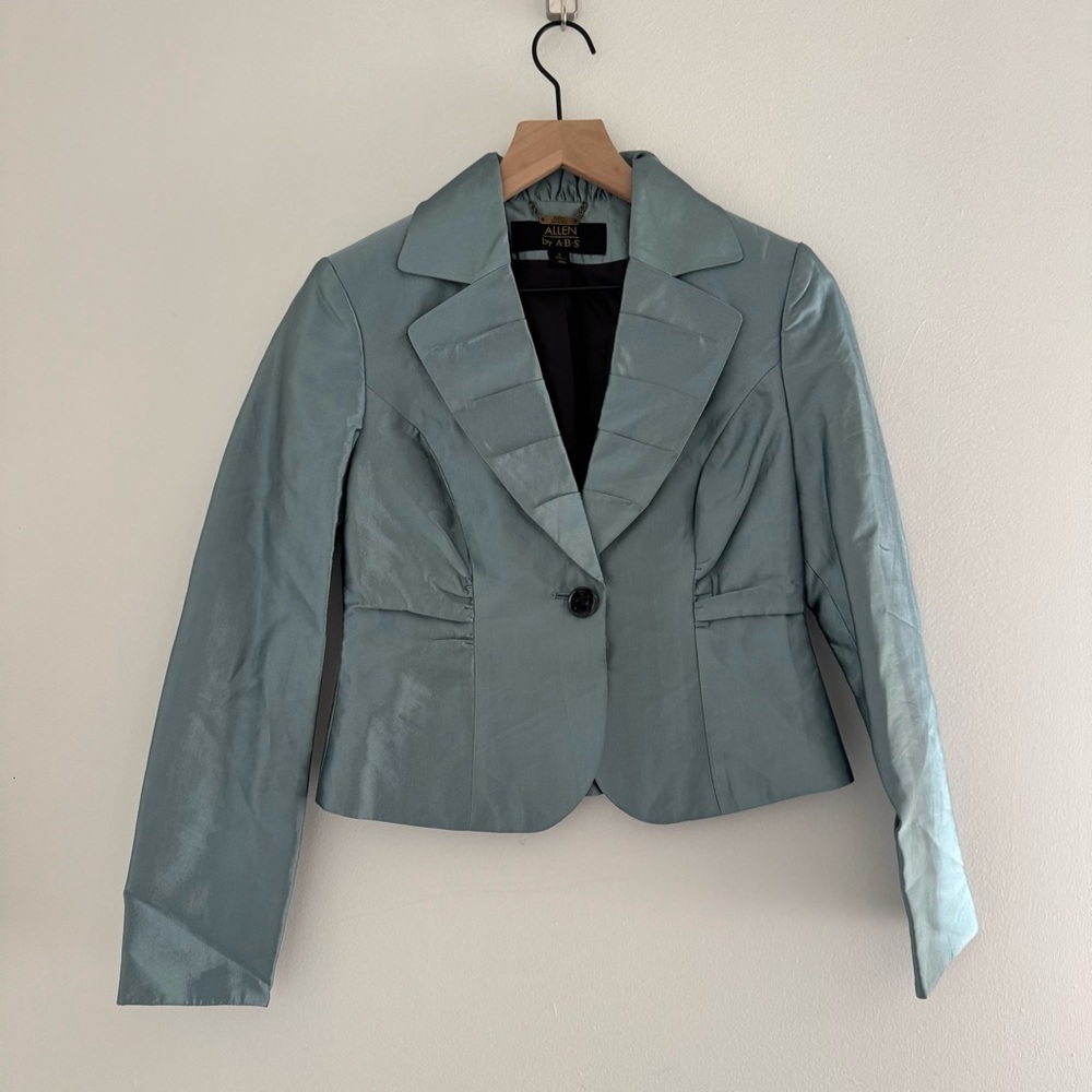 Allen by ABS Sage Green Blazer Size 2 Cropped Professional Old Money